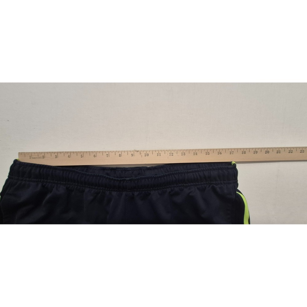 Nike men's black running‎ athletic shorts yellow strips & swoosh logo sz. XL - Picture 7 of 13